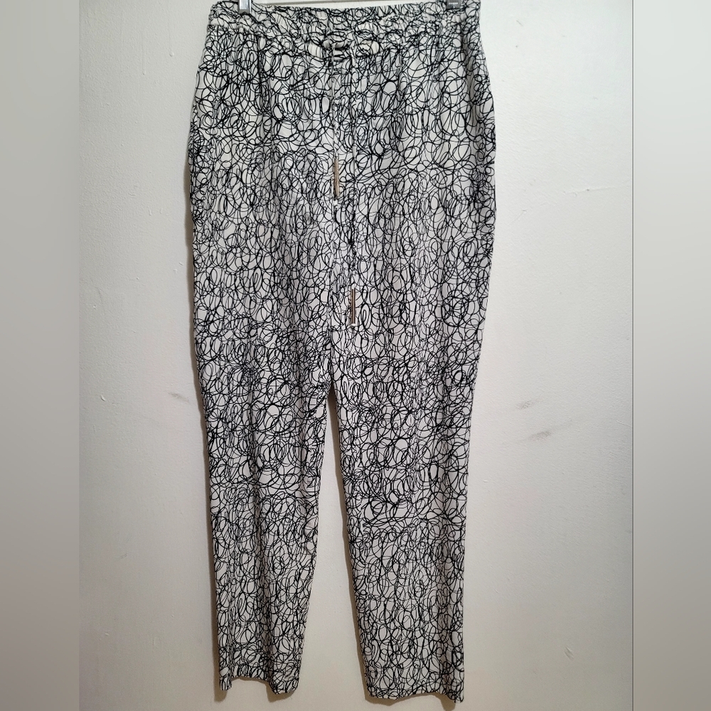 Diane Von Furstenberg Pants Benett Silk Print Casual Relax Fit Womens Size 0
